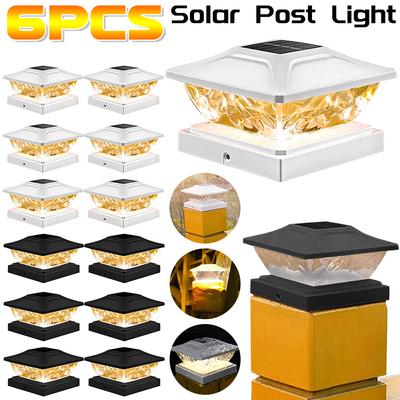Solar Post Light Villa Column Lamp Fence Gate Pillar Head LED Lamp Waterproof Solar Outdoor Lights for Yard Patio Garden Decor