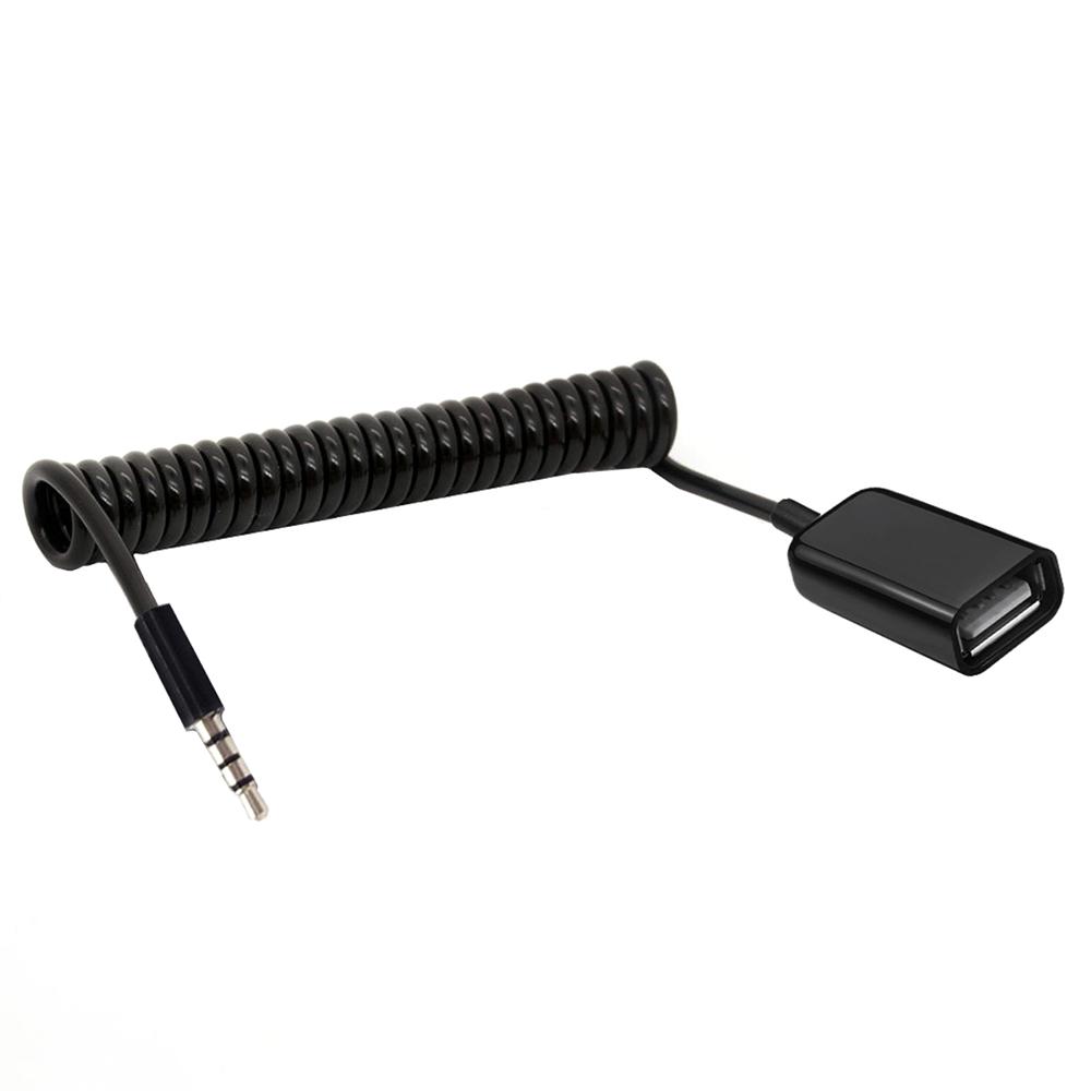 

1м 3,5 мм Штекер до USB2.0 Гніздо Аудіоадаптер Пружинний Кабель Передача Даних Зарядка OTG Кабель As Shown A