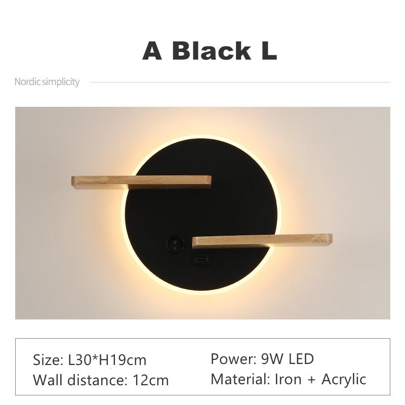 Modern LED Wall Lamp With Switch USB Charging Port Shelf Bedroom Bedside Light Indoor Moon Night Decoration Lighting Fixture