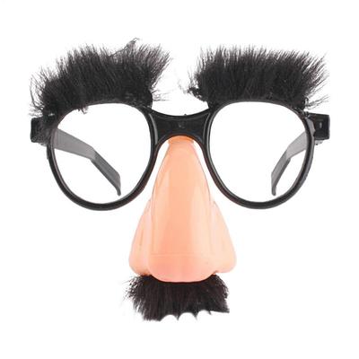1pc Novelty Halloween Party Eyeglasses Prank Disguise Glasses Big Nose Glasses with Eyebrows Mustache Photo Props Party Supplies