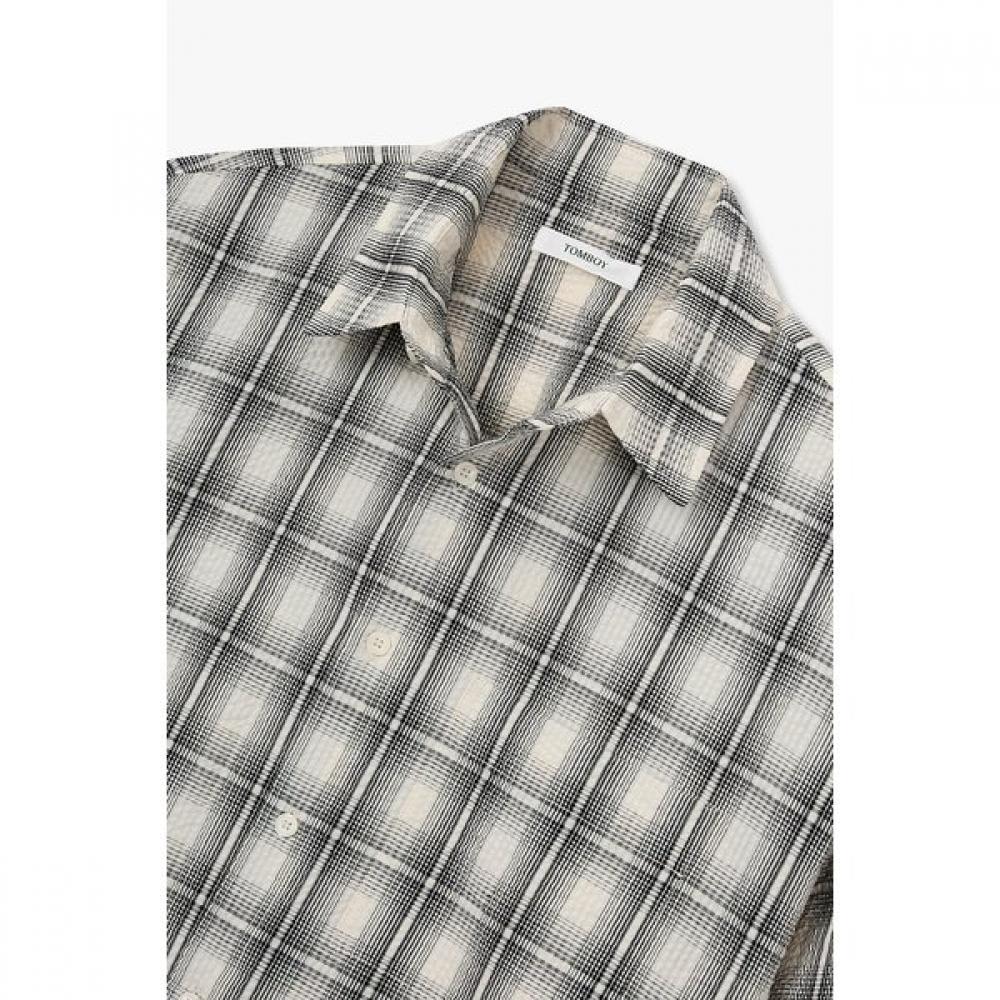 Studio Tomboy Ombre Check Seersucker Shirt  91m6221222 