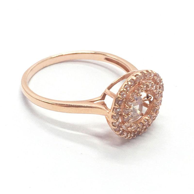 Purple Gold Smart Zircon Ring Rose Gold Plated Simple Fashion Color Gold Ring