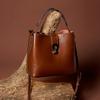 Oil wax leather wide shoulder strap versatile portable large-capacity women's messenger bag new leather bag women's premium bucket bag
