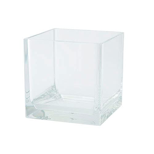 HAMMER GLASS Cube Vase, W8 x H8, Clear, Shatterproof Polycarbonate, 2300176