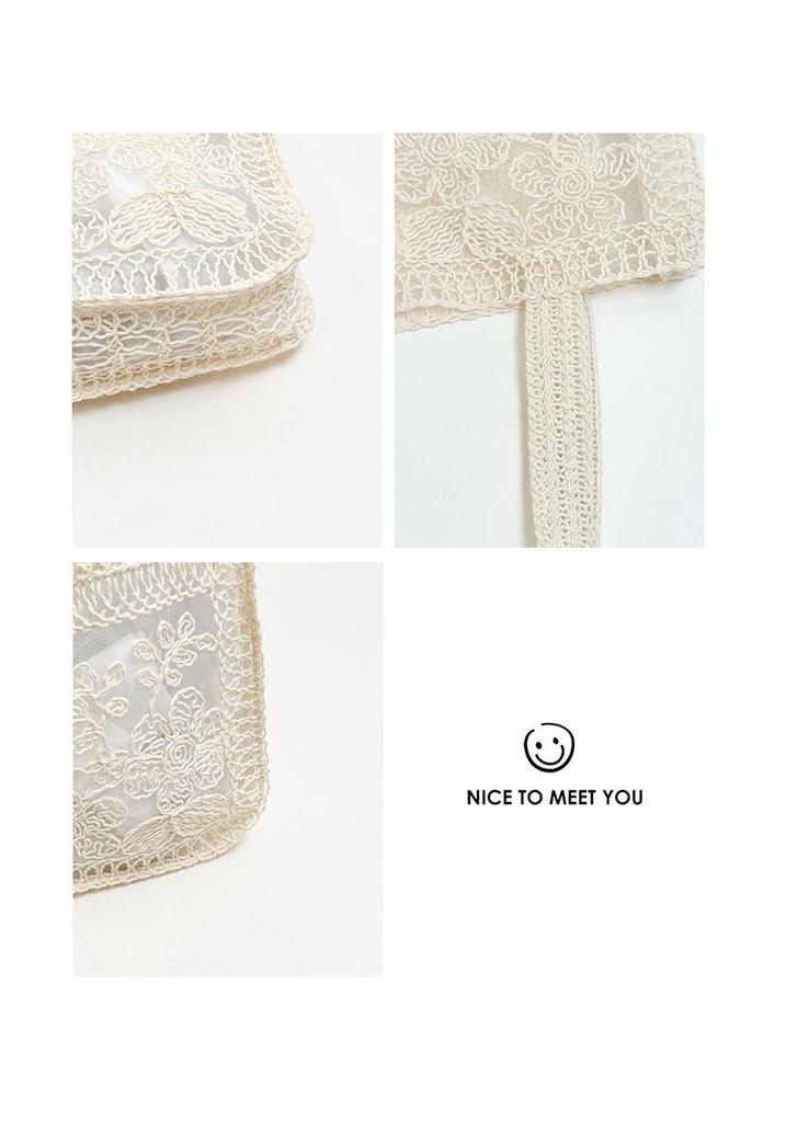 2026 Spring/Summer Lace Flower Mesh Tote: Women's Large-Capacity Artistic Beach Shoulder Bag