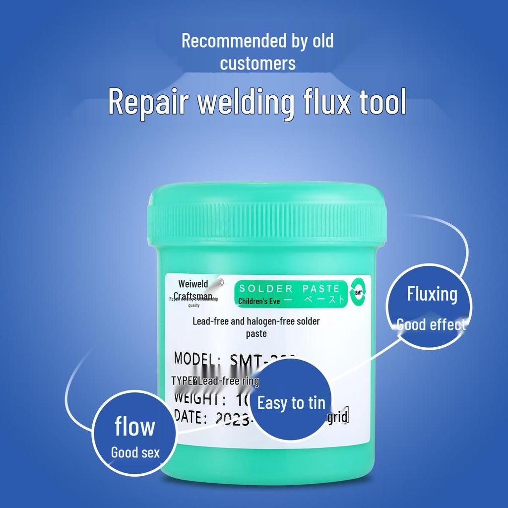 Weiweld Craftsman Lead-Free Halogen-Free BGA Solder Paste, Mobile Phone Repair, Syringe SMT-223 Rosin Flux.