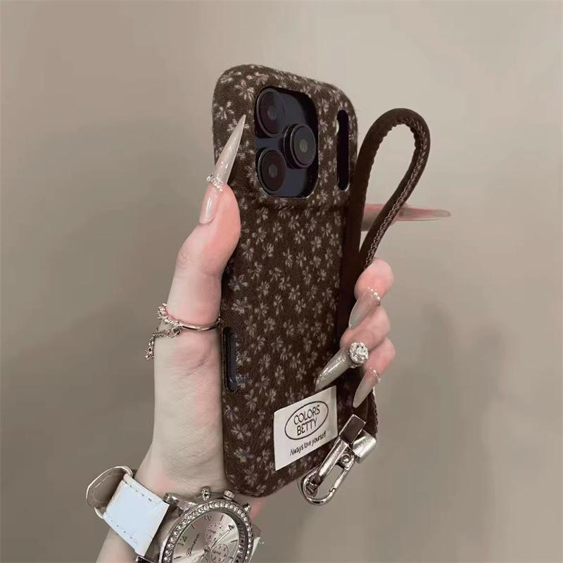 Floral Full-Screen Phone Case for iPhone 17 Pro and 15 Pro with Apple 16 Pro Lanyard