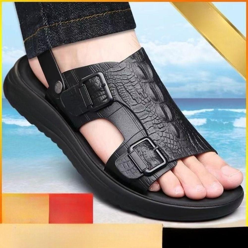 

Men s Sandals, Wear-resistant Thick Soled Slippers, Men s Beach Shoes, Wet and Dry Dual-use Waterproof Sandals, Can Be Soaked in Water and Durable 39 чёрный