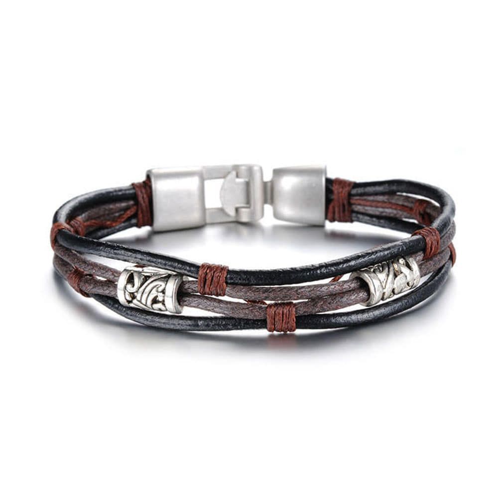 Leather Retro Antique Fashion Men's Bracelet White Ring Chain Bracelet Silver Bracelet Leather Bracelet Gold Bracelet