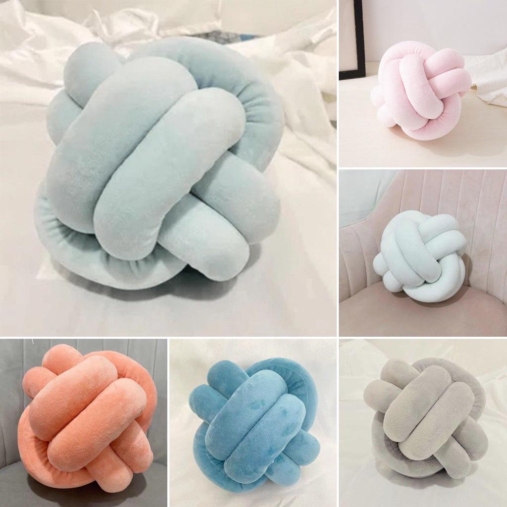 Hand Knotted By Pillow Sofa Back Cushion Solid Colors Ball Soft Knot Concise