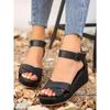 Wedge-heel Sandals for Women Round Head Clasp Heel Sandals for Women Breathable Sandals for Women