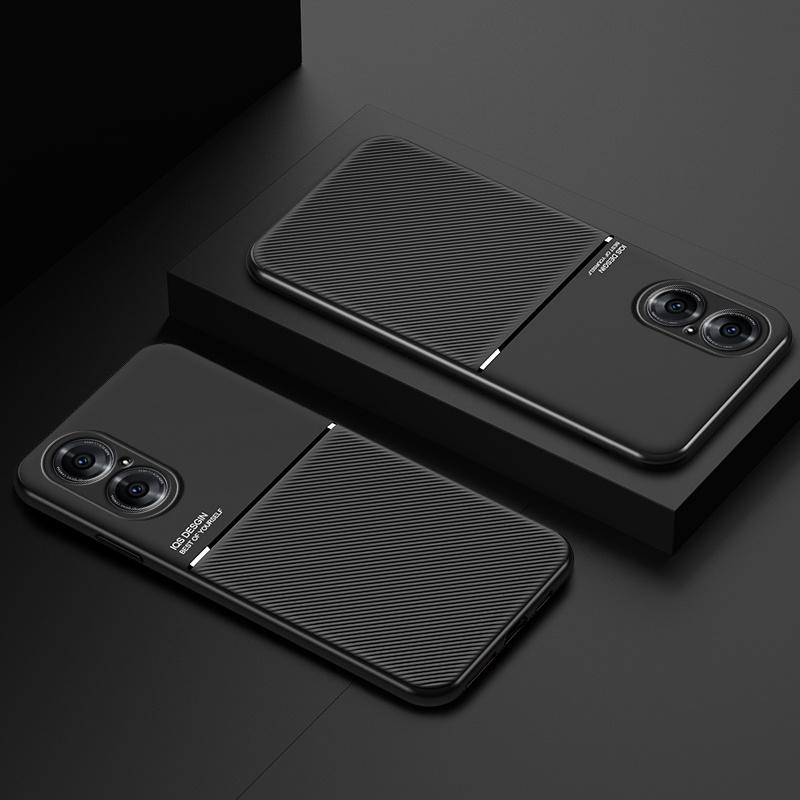 For Huawei P50 P 50 Pro Case Car Magnetic Holder Leather Texture Phone Cases For Huawei P50 Pro P50Pro Soft Bumper Back Cover
