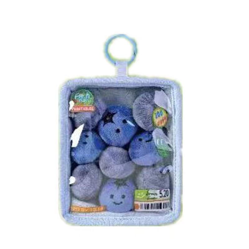 Cute Simulation Salmon Octopus Plush Keyring Soft Seafood Vegetable Bag Charm Unique Party Gift for Kids