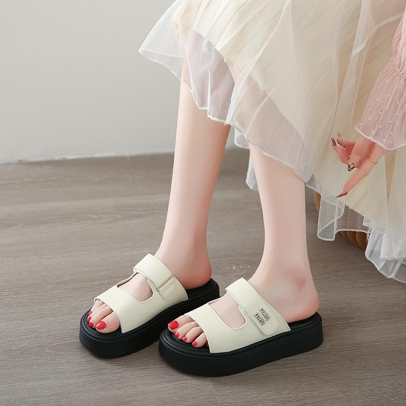 CRLAYDK Womens Slides Ladies Slip On Thick Sole Slippers for Summer Sandals Adjustable Straps Beach Walking Shoes