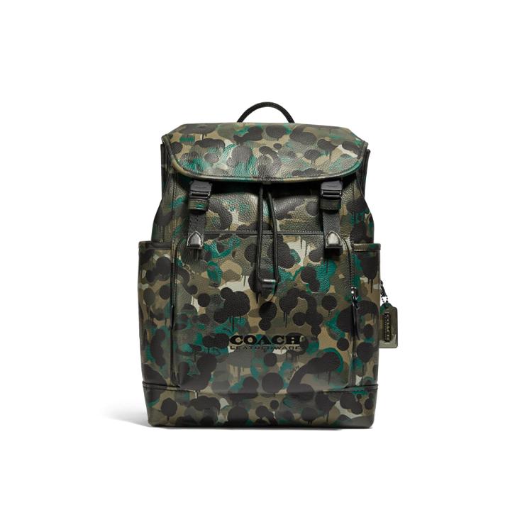 

New COACH Pebbled Leather Backpack Large Size Men s Camouflage C5288-MWSZO 27.4*15.0*40.1CM