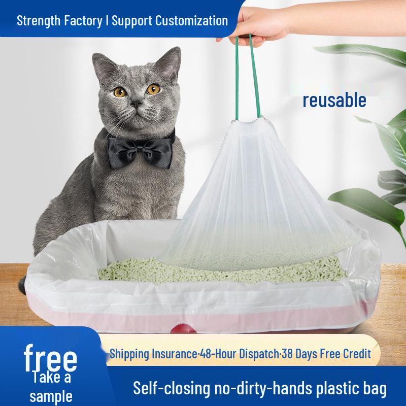 Disposable Cat Litter Bags with Drawstring – Fits Automatic Litter Boxes, Thickened for Large, Medium, and Small Sizes