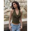 Lace Splicing Swing Neck Neck Vest Women's Winter Sexy Inner and Outer Wear Slim Lace-up Top Women