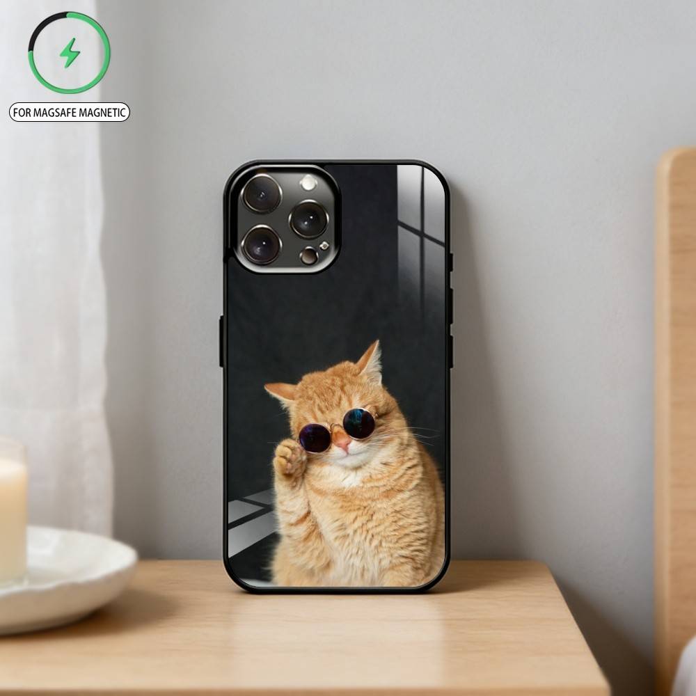 C- Cat Pet Phone Case For iPhone 17 16 15 14 13 12 Pro Max Plus for Mirror Wireless Magnetic Cover