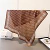Luxury plaid faux silk printed small square scarf shawl neck scarf high-end neck wrap headscarf for women