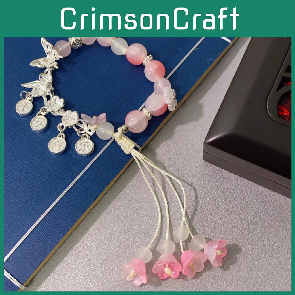 Chic Chinesestyle Alloy Beaded Bracelet For Women Vintage Floral Design Jewelry