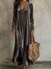 Elegant 2026 European & American Velvet Long-Sleeve Dress for Women