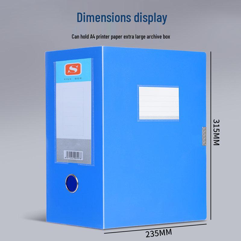 Large A4 Plastic Document Archive Box: 10x15cm, 75mm Thick, High Capacity Storage
