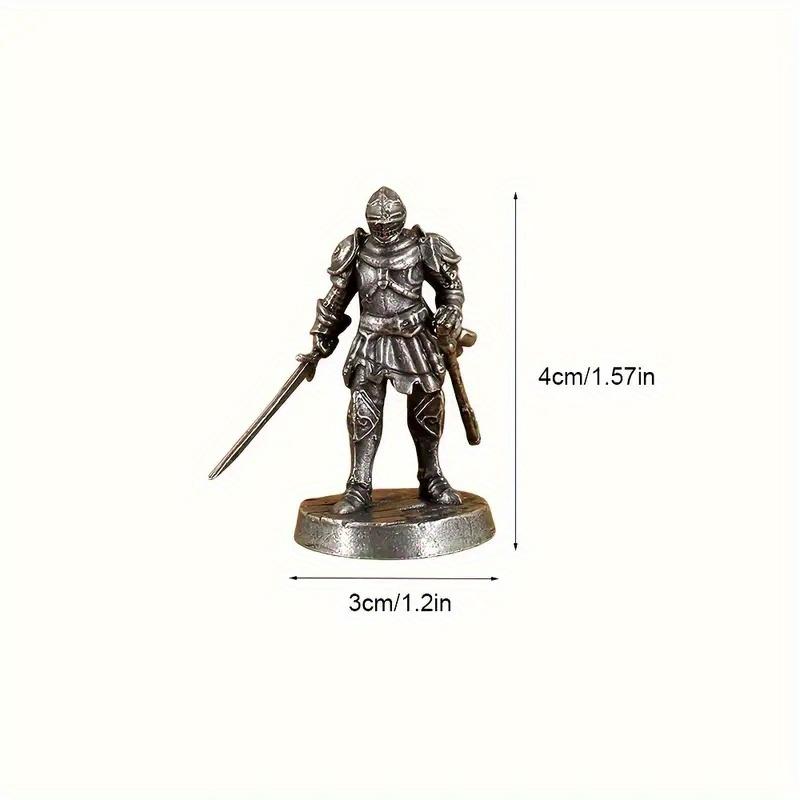 1PC Plate Knight Warrior Soldiers Model Legion Battle Chess White Copper Sand Table Soldier Figure Models Gift for Boys