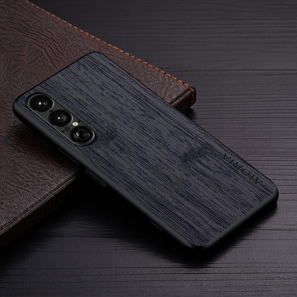 Case for Sony Xperia 10 1 VII 10 Xperia 5 III II 5G Bamboo Wood Pattern Leather  Cover Funda for Sony Xperia 10 VII Case