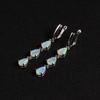 Long Opal Earrings 925 Sterling Silver with Natural Ethiopia Opal Fine Luxury Jewelry for Women Nice Gift
