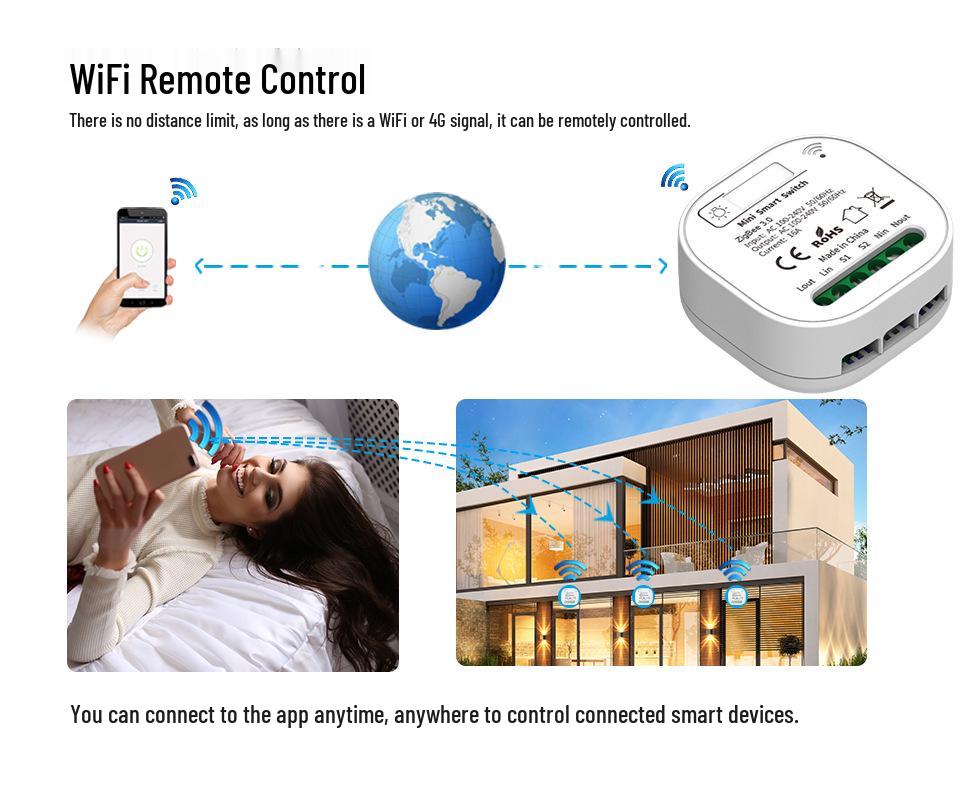 Smart Tuya Zigbee Wireless Light Switch, Self-Powered Kinetic Energy Remote with App Control