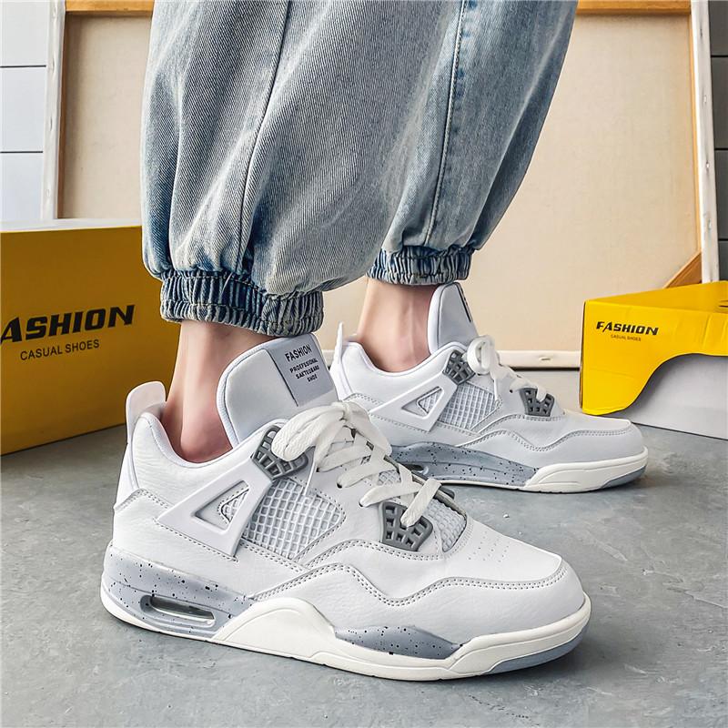 Buy Trendy Hightop Retro Basketball Shoes Casual Shoes Leather Face