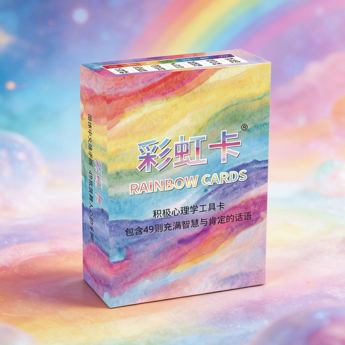 Rainbow Affirmation Cards – 49 Positive Psychology Wisdom Cards for Mindfulness Bilingual (English & Chinese) 8.7*5.7cm разноцветный
