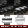 For TOYOTA TACOMA 2024 2025 Steel Inner Outer  Door Welcome Pedal Threshold Bar Cover Trim Strips Door Sill Pad Car Accessories