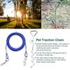 Outdoor Pet Dog Spiral Ground Stake Pile Double Hook Steel Wire Traction Chain(blue Dog Pile Steel Small Size)