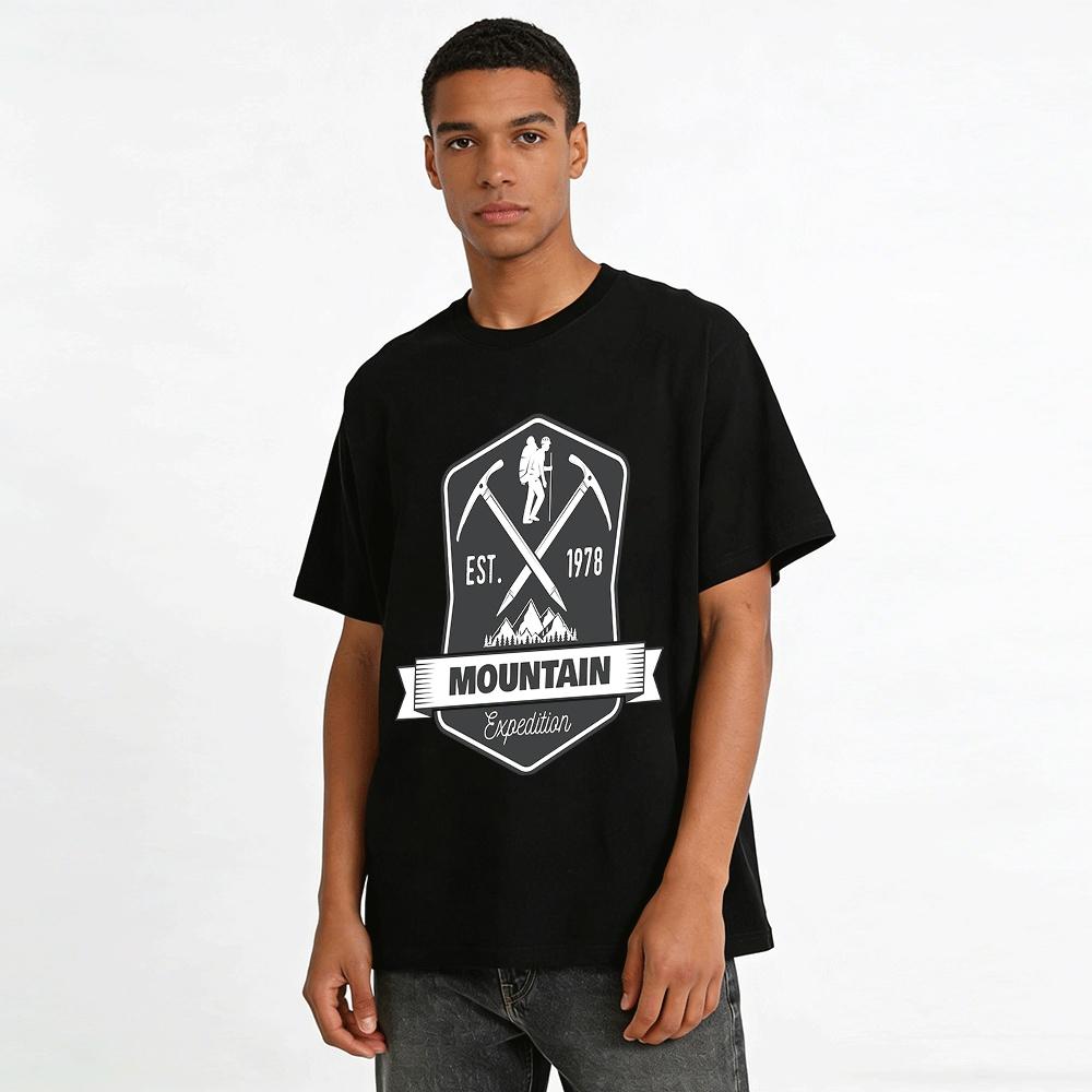 Vintage 1978 Mountain Expedition Graphic Outdoor Casual Tee Pure cotton T-shirt