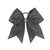 Rhinestone Rose Red Cheerleading-Schleife mit elastischem Haargummi und Glitzer-Akzent