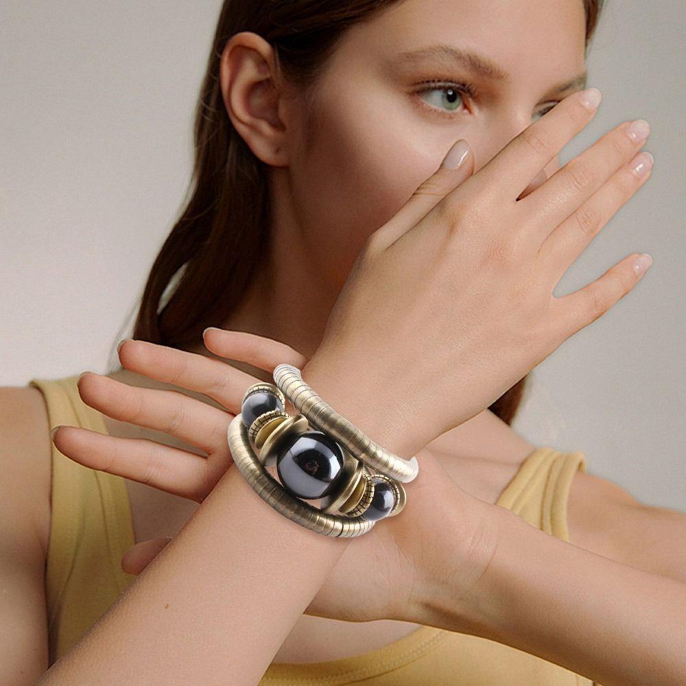 Alloy Multi Layer Bracelet Stacking Three Layer Bangle Creative Gift Snake Bracelet