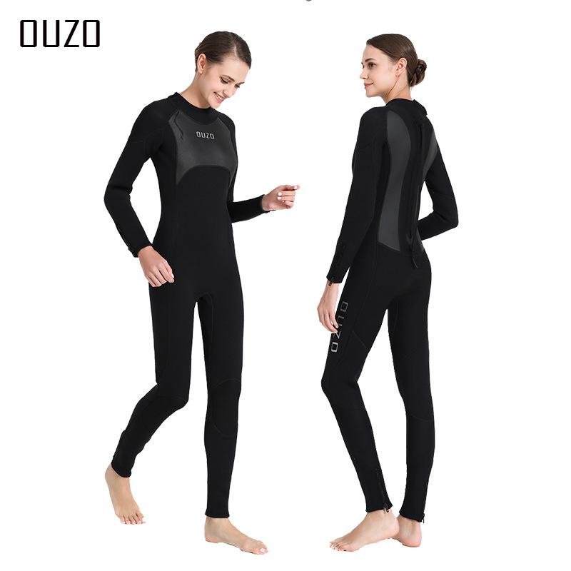 Mens Triathlon Wetsuit 3mm Neoprene Long Sleevele One Piece Wetsuit Ultra Elastic Diving Suit Open Water Swimming