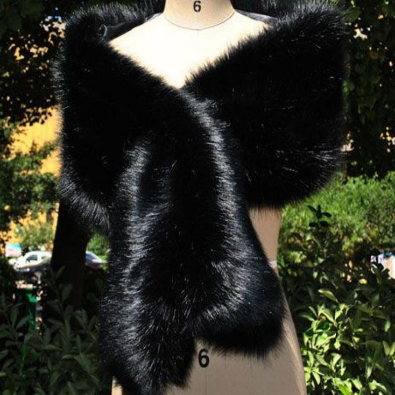 Autumn Winter New Sexy Fashion Women Casual Faux Fur Keep Warm Party Evening Bride Cape Scarf Shawl Clothes Autumn Winter Clothes