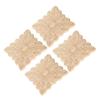 4Pcs Beautiful Flower Pattern Wood Carved Applique Furniture Decoration Garden Door Accessories