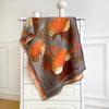 Ink painting, flower imitation cashmere printing scarf, new elegant women's warm scarf, fashionable retro shawl