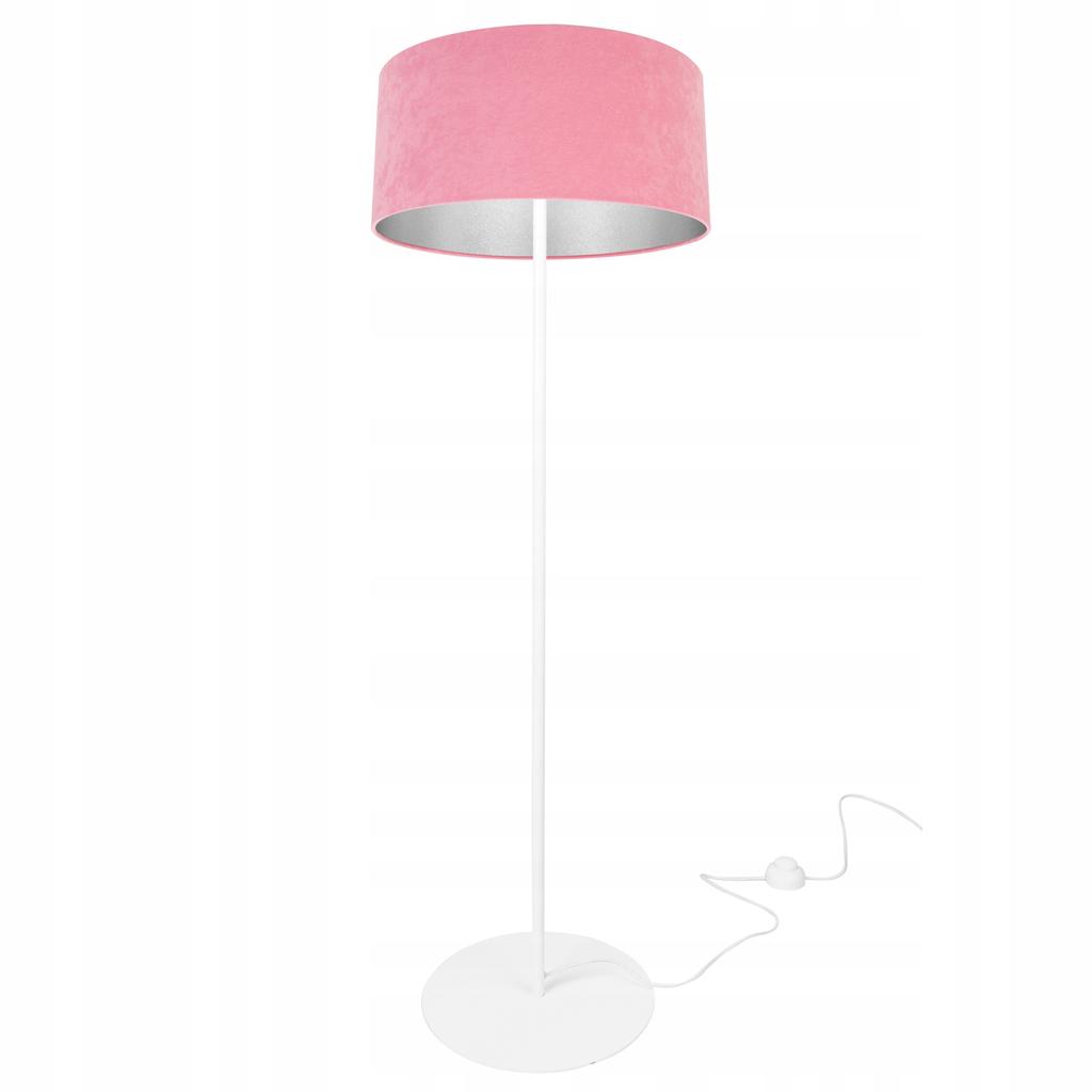 Stehleuchte, Stativ, Chrom, Samt-Lampenschirm