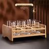 Shijin Crystal Glass Graduated Baijiu Cups Set with Bamboo Rack