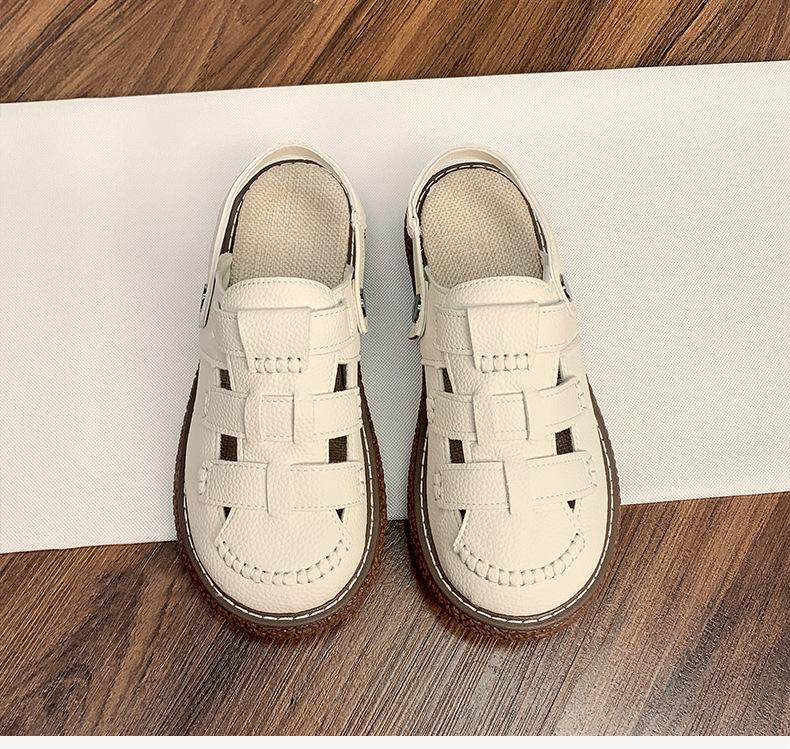 

[Yushilai] Woven bag head platform sandals women s 2025 summer new hollow two wear beach Roman sandals 40