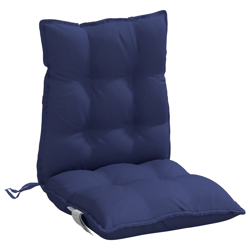 Low Back Chair Cushions 4 Pcs Navy Blue Oxford Fabric