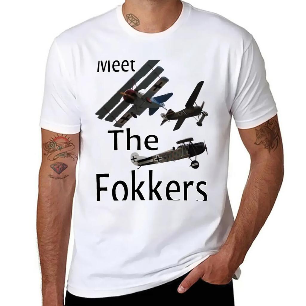Meet The Fokkers Parody Design T-Shirt quick-drying customizeds mens t shirt