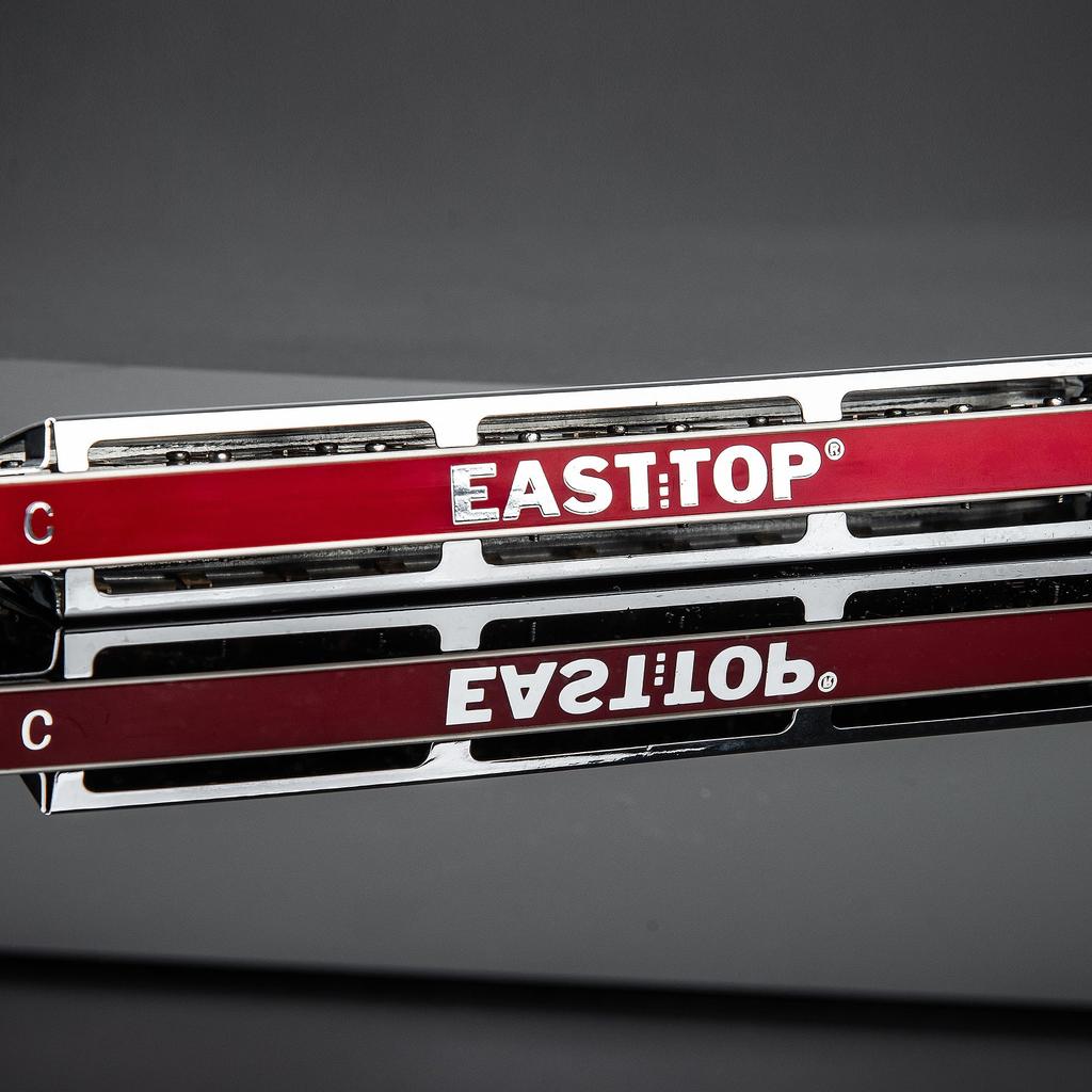 East Top 21 Hole Polyphonic Harmonica Suzuki Premium Humming C Key Stainless Steel High Airtight Cleaning Cloth Suitable for Gifts for Learning and