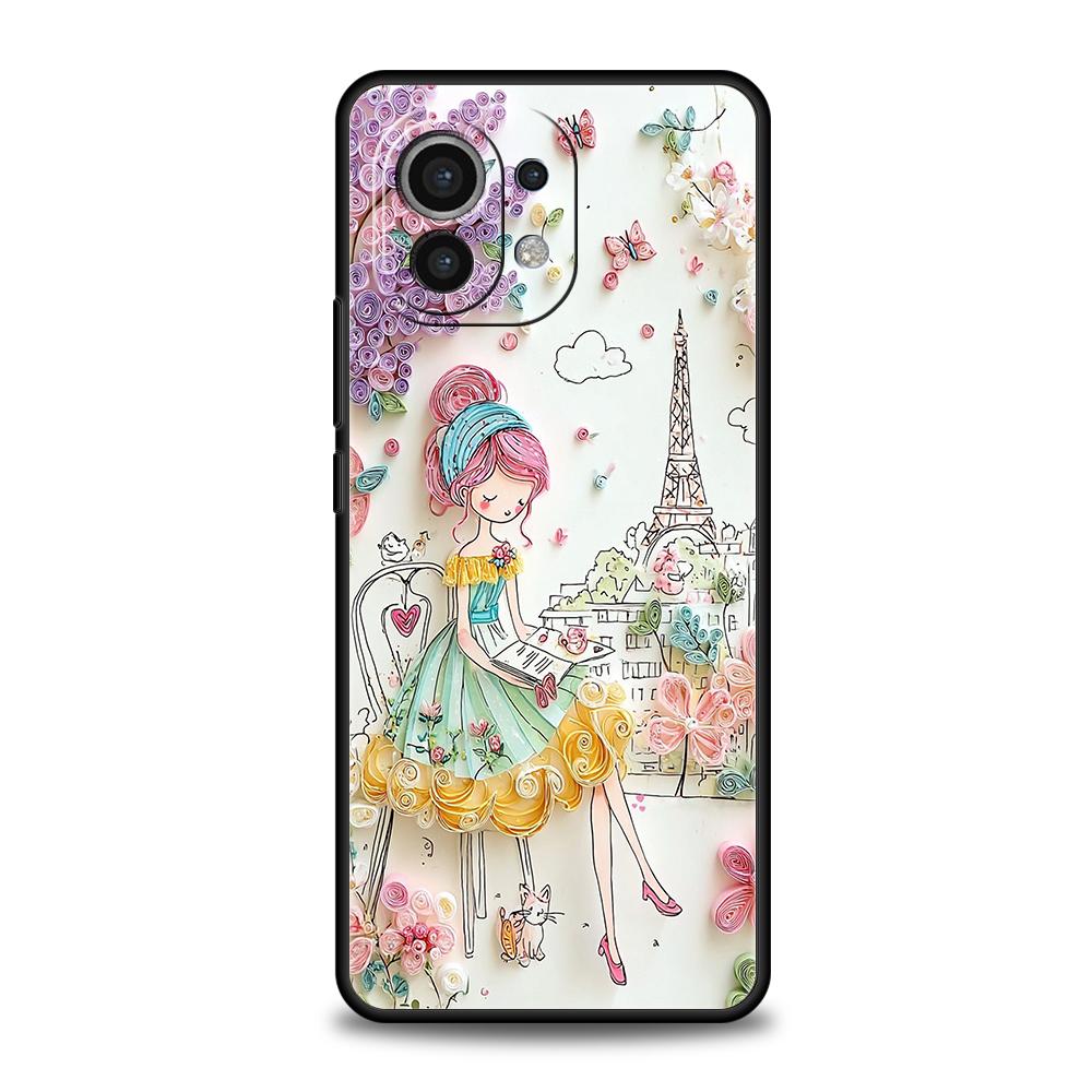 

Чехол для телефона для Xiaomi Poco F7 F6 F5 F4 F3 X7 X6 X5 X4 X3 NFC M4 C51 C55 GT Pro 5G Мягкий ТПУ Fundas Мультяшная Девочка Capas Coque Poco X4 Pro 5G