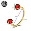 ZS 1 Stück 20G G23 Titanstahl Hufeisen Nasenring Damen Herren Farbiger CZ Kristall Nasenpiercing Ohr Helix Tragus Lippenpiercings