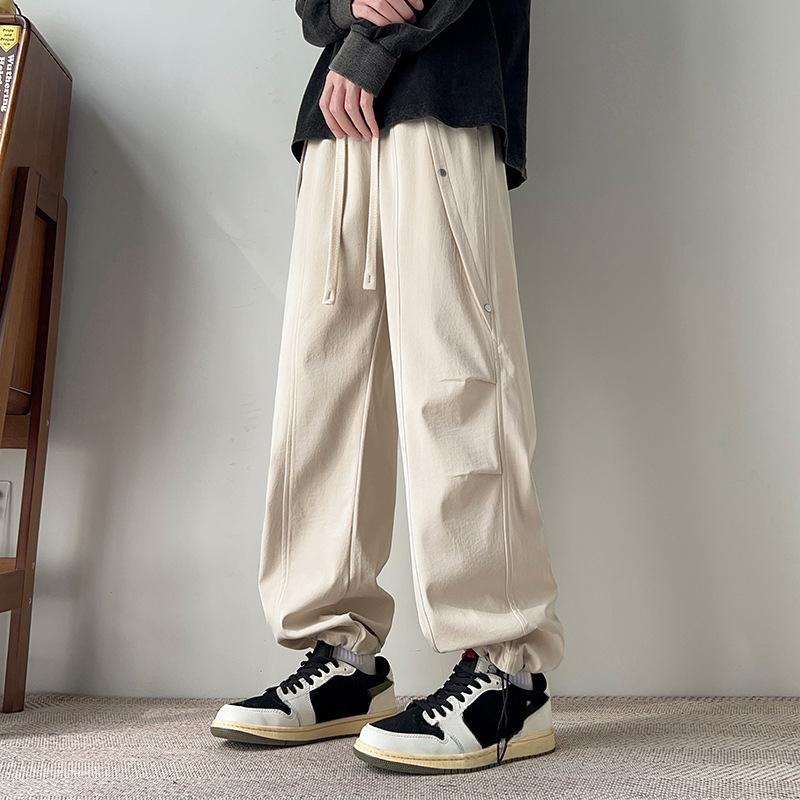 

Брюки-парашютисты High Street, широкие брюки, мужские повседневные брюки в стиле ретро, расклешенные брюки в стиле хип-хоп с завязками Asian size 3XL